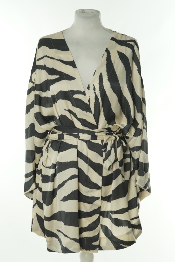 Szlafrok beżowo szary zebra - H&M zdjęcie 1