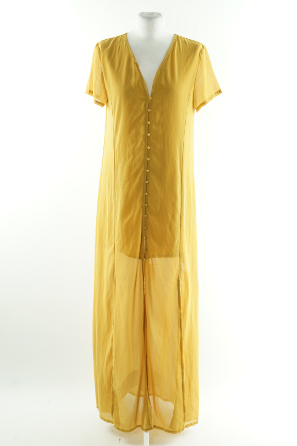 Sukienka musztardowa szmizjerka  - BOOHOO zdjęcie 1