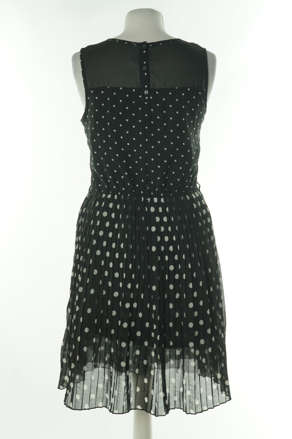 Sukienka czarna w biale kropki plisowana - C&A zdjęcie 2