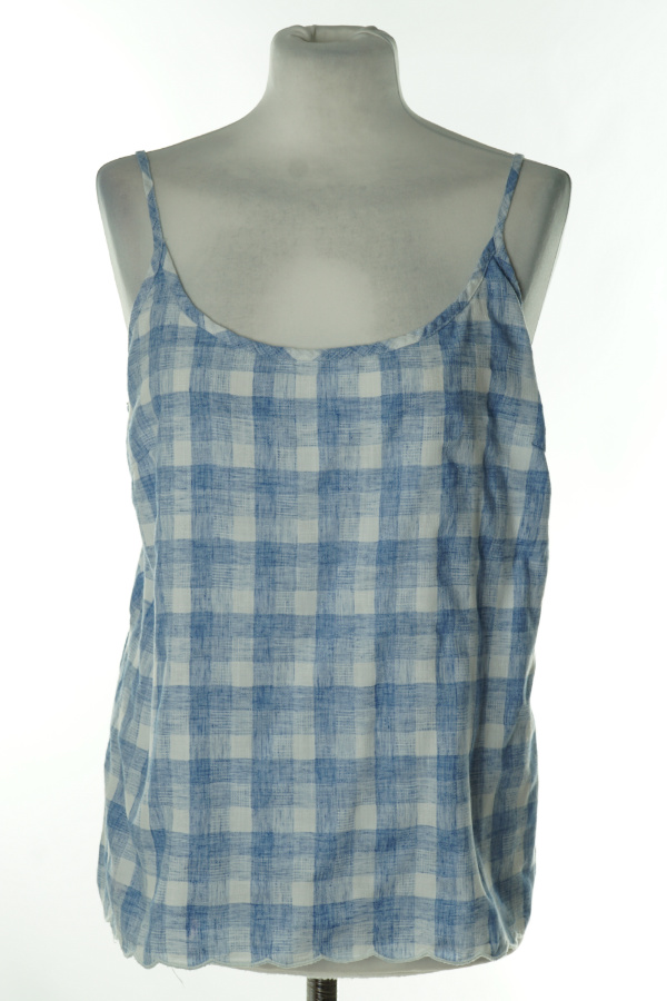 Bluzka piżamowa w kratkę niebiesko-białą - F&F zdjęcie 1