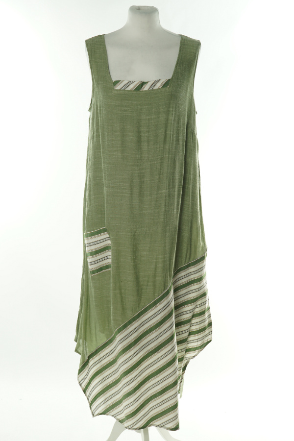 Sukienka zielona z paskami - KLASS zdjęcie 1