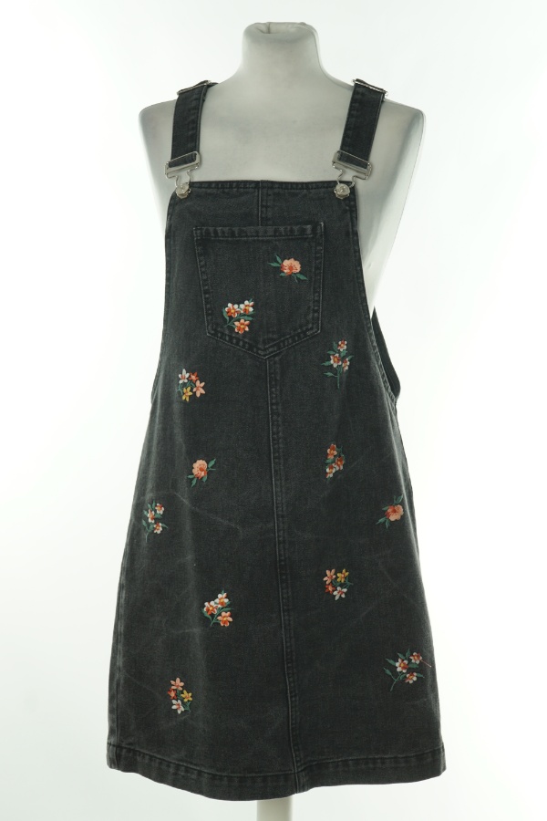 Sukienka jeansowa szara w pojedynce jasne kwiatki - F&F zdjęcie 1