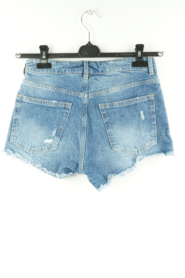 Krótkie spodenki niebieskie jeansowe szarpane - H&M zdjęcie 2