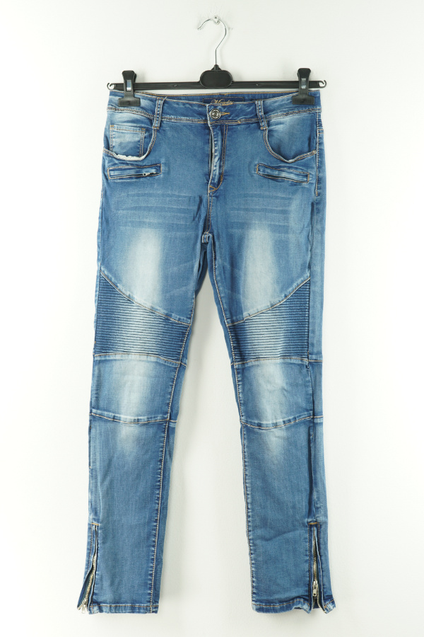 Spodnie jeansowe niebieskie wstawki - MONDAY zdjęcie 1