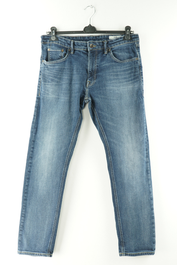 Spodnie jeansowe granatowe zwężane - MARKS & SPENCER zdjęcie 1