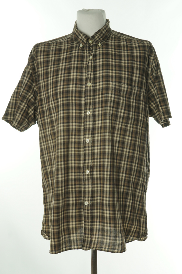Koszula beżowo brązowa w kratkę męska - H&M zdjęcie 1