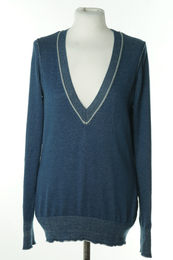 sweter niebieski z dekoltem V - ESPRIT zdjęcie 1