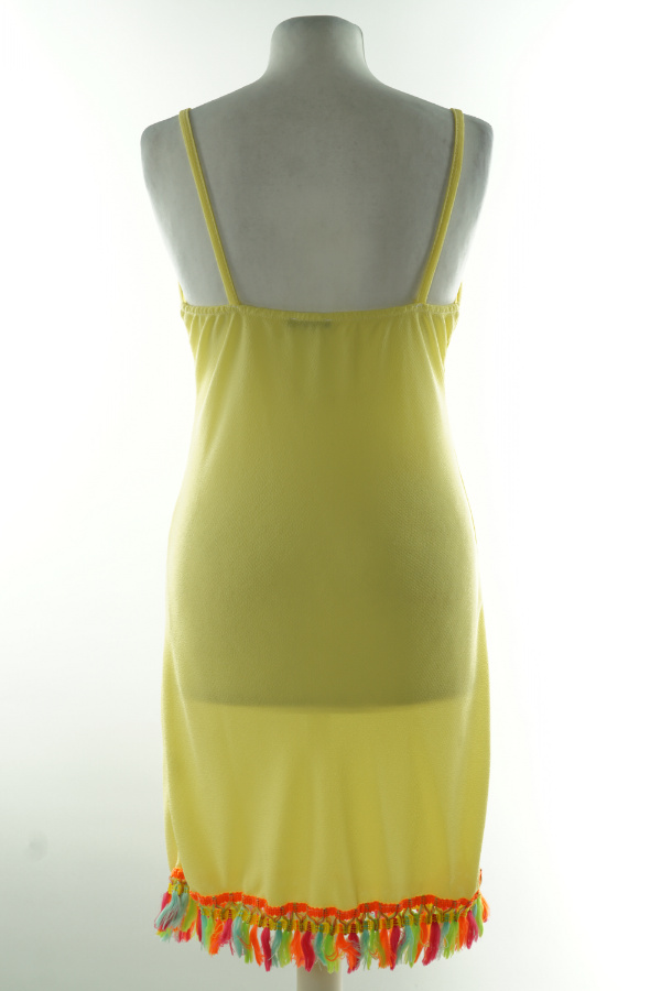 Sukienka żółta z kolorowymi frędzlami - BOOHOO zdjęcie 2