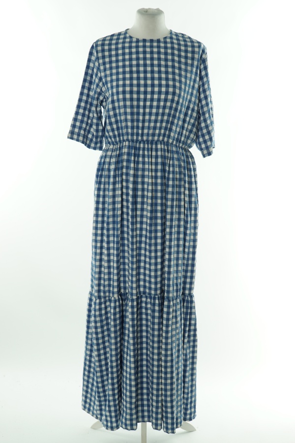 Sukienka biało-niebieska w kratkę - ALBERRY zdjęcie 1