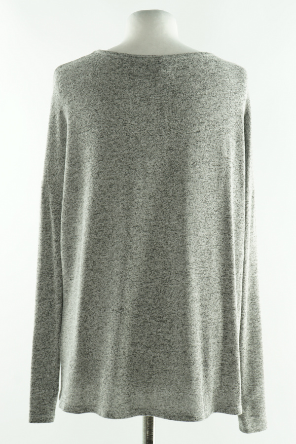 Bluzka sweterkowa biało-szara melanż - AMISU zdjęcie 2