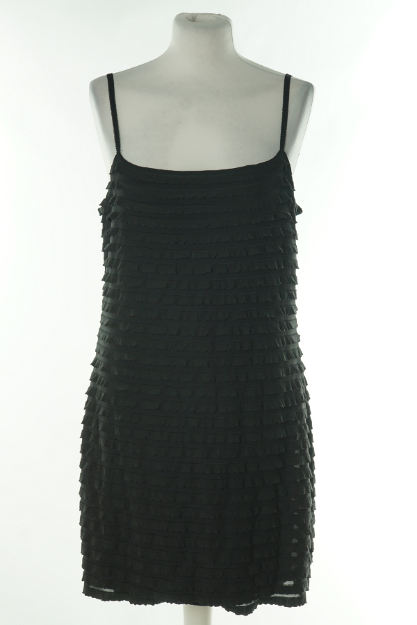 Sukienka czarna z falbankami z przodu - H&M zdjęcie 1