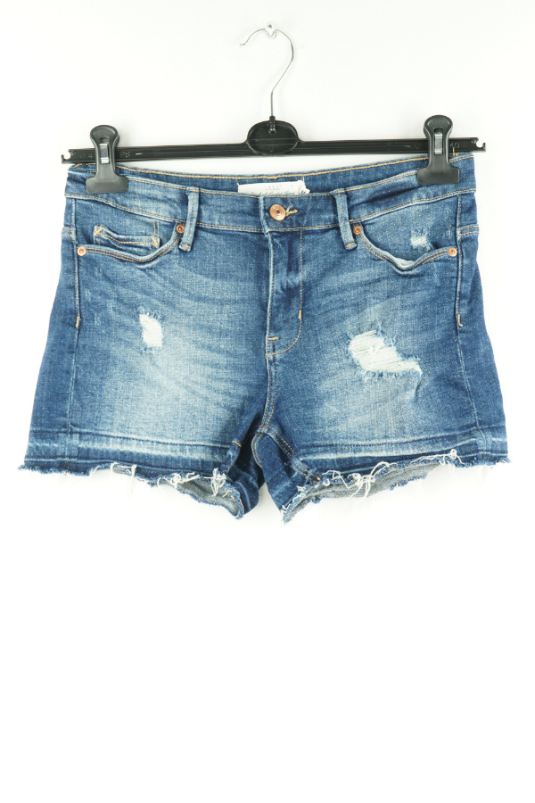 Krótkie spodenki granatowe jeansowe dziury - H&M zdjęcie 1