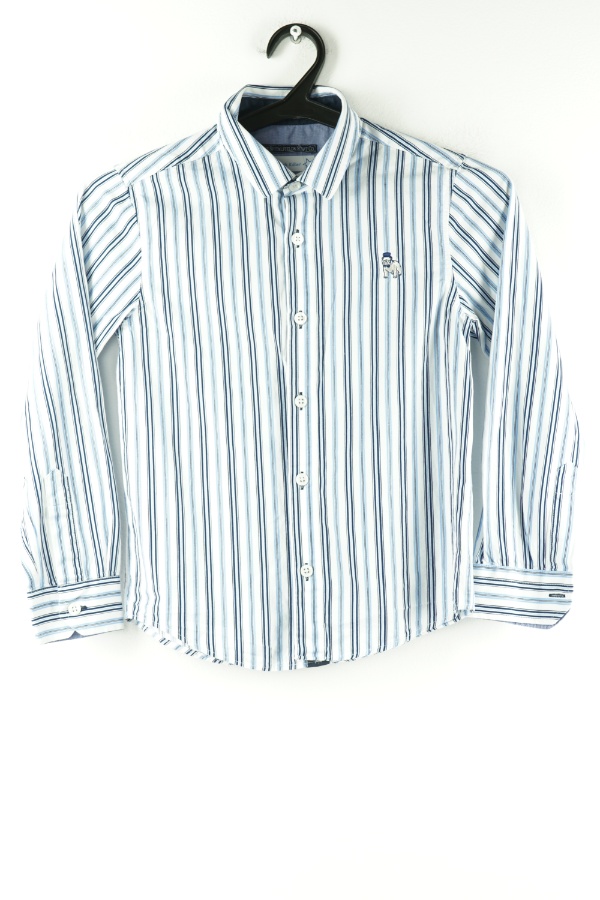 Koszula biało-niebieska w paski - BRAK METKI Z NAZWĄ PRODUCENTA zdjęcie 1