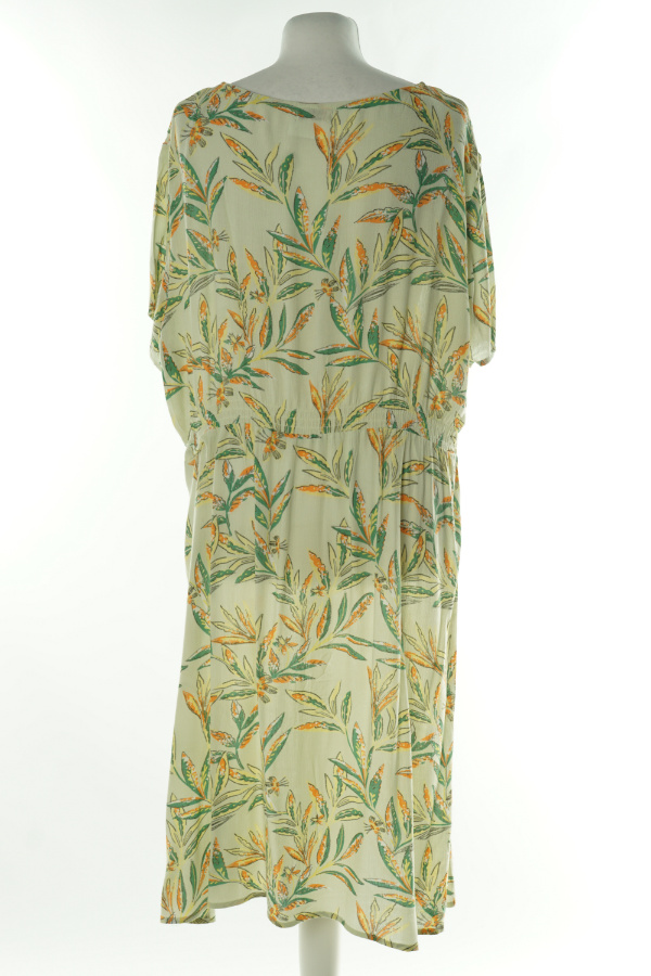 Sukienka miętowa w zielono pomarańczowe liście - DAMART zdjęcie 2