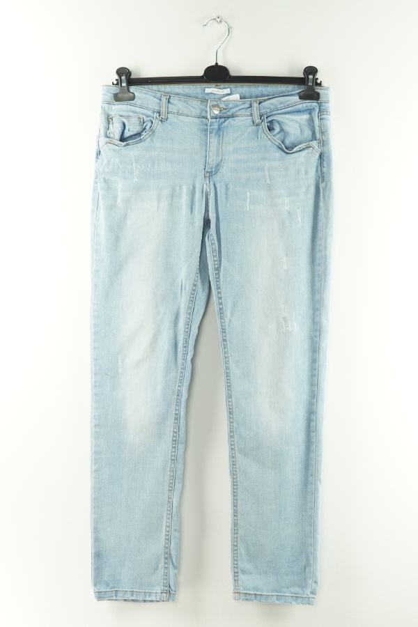 Spodnie jeansowe jasno niebieskie z przetarciami - PROMOD zdjęcie 1