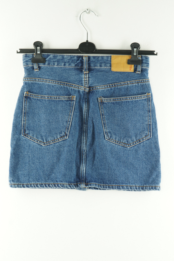 Spódnica granatowa jeansowa na guziki - PULL & BEAR zdjęcie 2