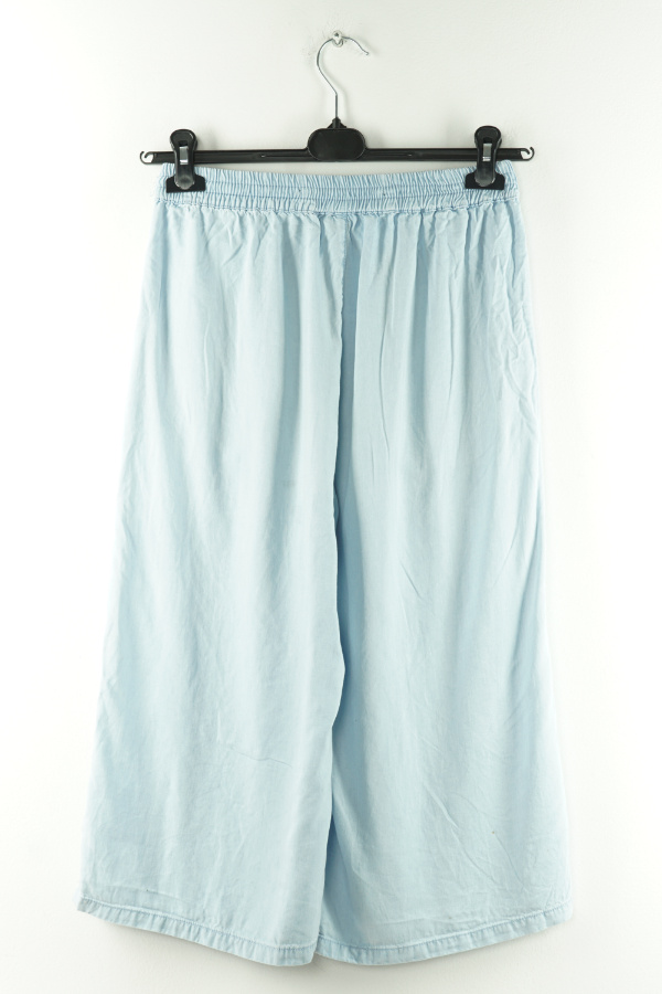 Spodnie niebieskie szerokie nogawki - BERSHKA zdjęcie 2