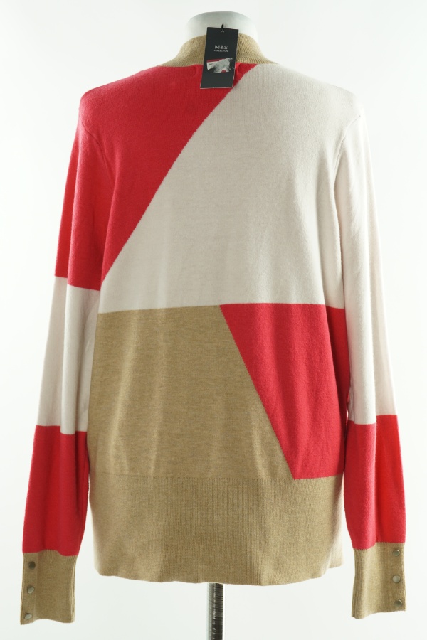Sweter kremowo-różowo-beżowy - M&S zdjęcie 2