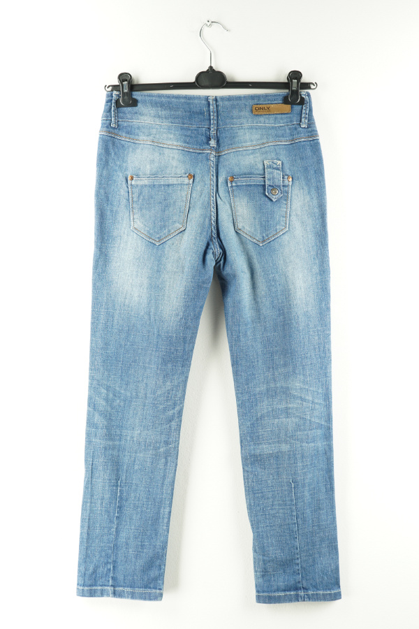 Spodnie niebieskie przecierane jeansowe - ONLY zdjęcie 2