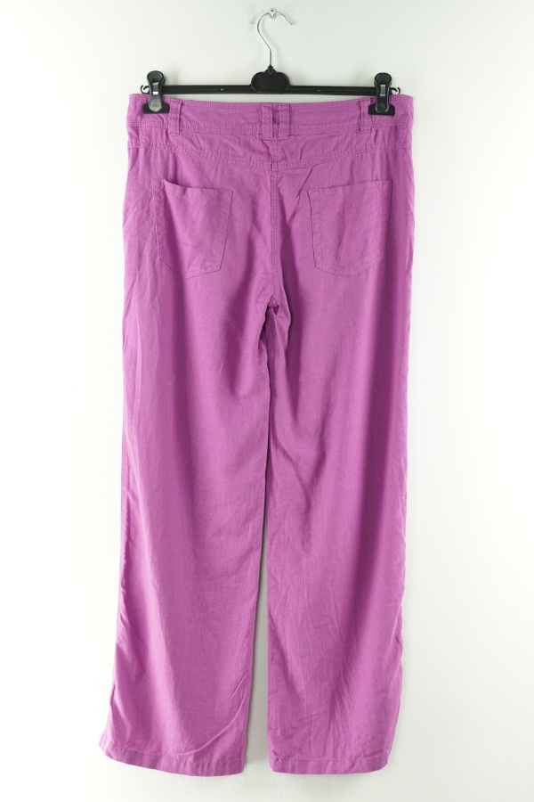Spodnie materiałowe fioletowe z domieszką lnu - SPIRIT zdjęcie 2
