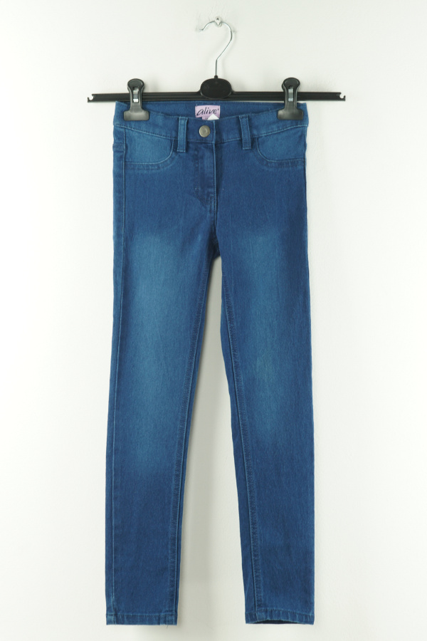 Spodnie jeansowe granatowe dziewczęce - ALIVE zdjęcie 1