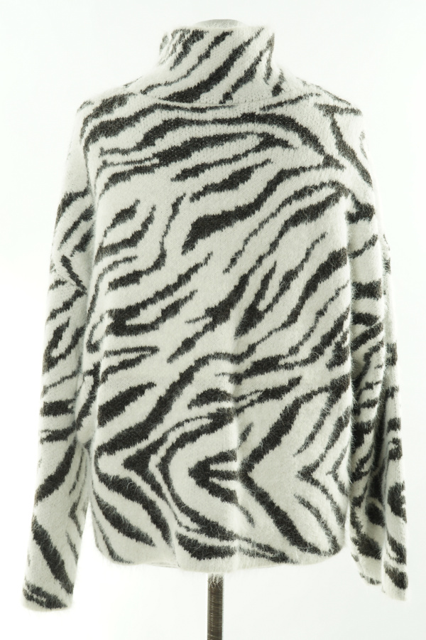 Sweter biało-czarny zebra - H&M zdjęcie 2