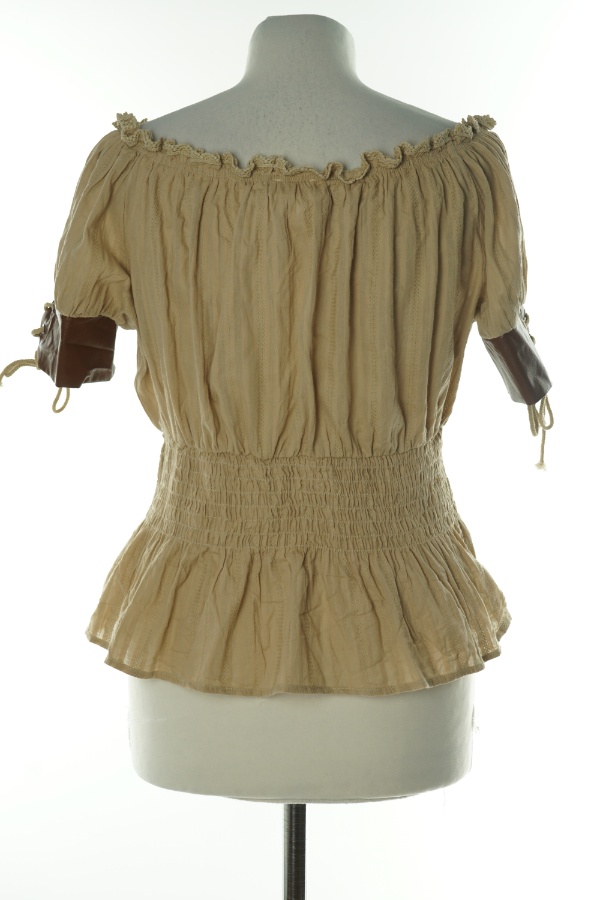 Bluzka wiązana beżowa  - BELLE POGUE zdjęcie 2