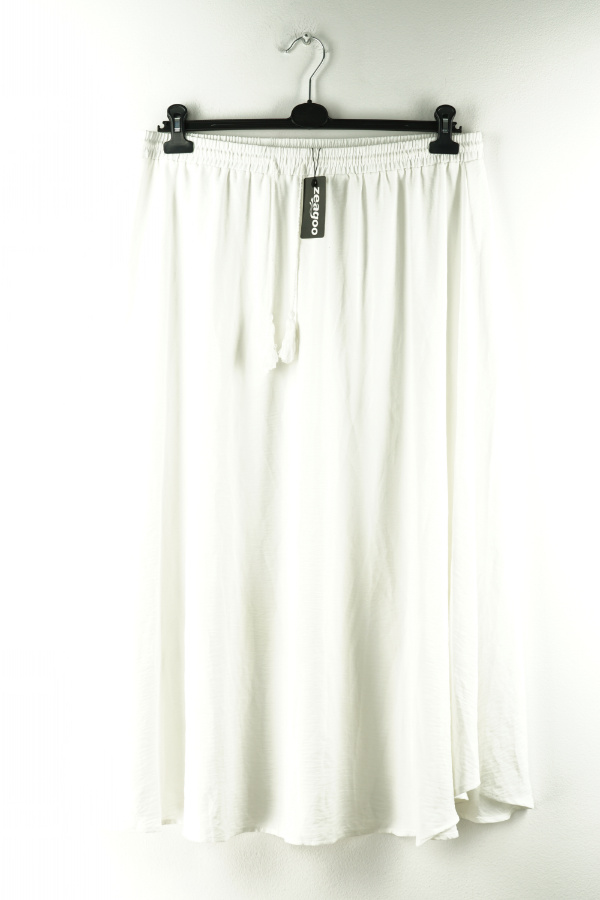 Spódnica biała maxi z troczkami - ZEAGOO zdjęcie 1