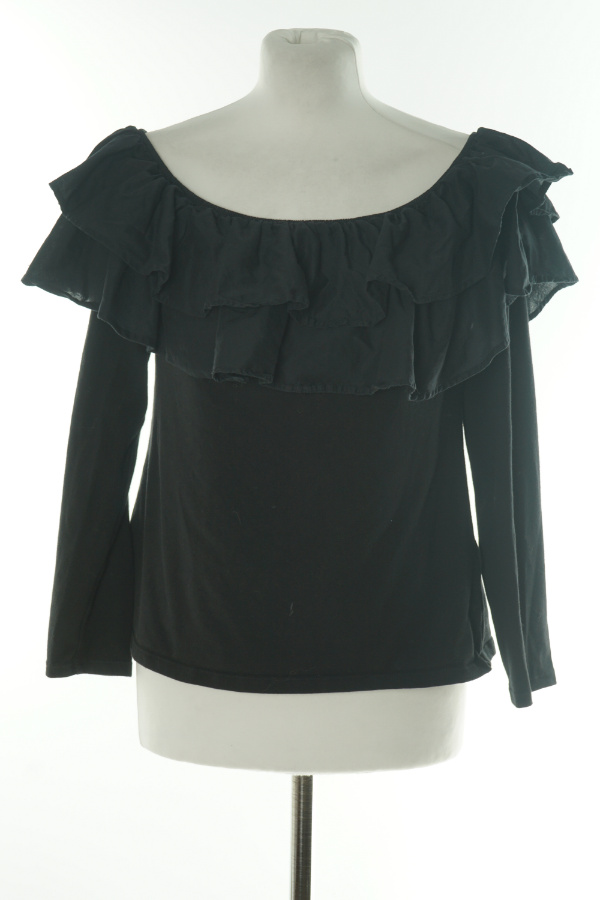 Bluzka czarna hiszpanka falbany - H&M zdjęcie 1