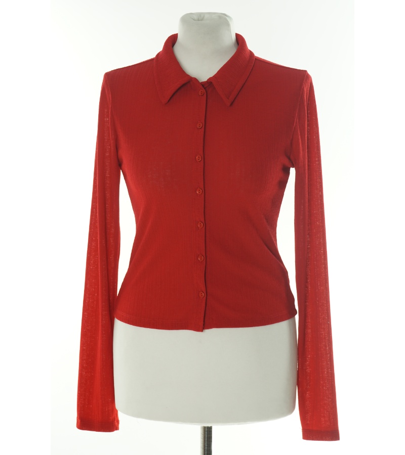 Bluzka koszulowa czerwona - NLY TREND zdjęcie 1