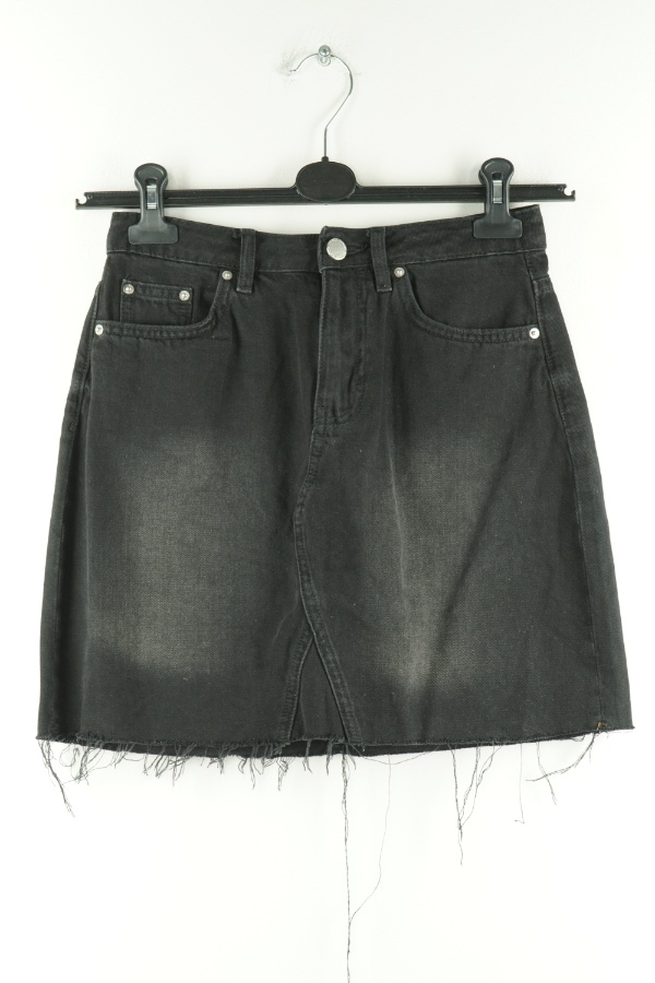 Spódnica czarna mini jeansowa - H&M zdjęcie 1