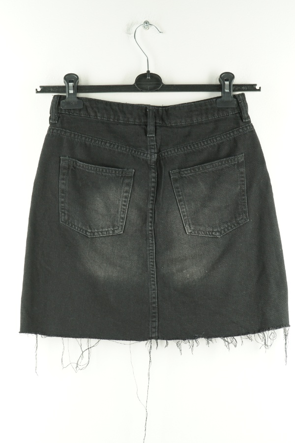 Spódnica czarna mini jeansowa - H&M zdjęcie 2
