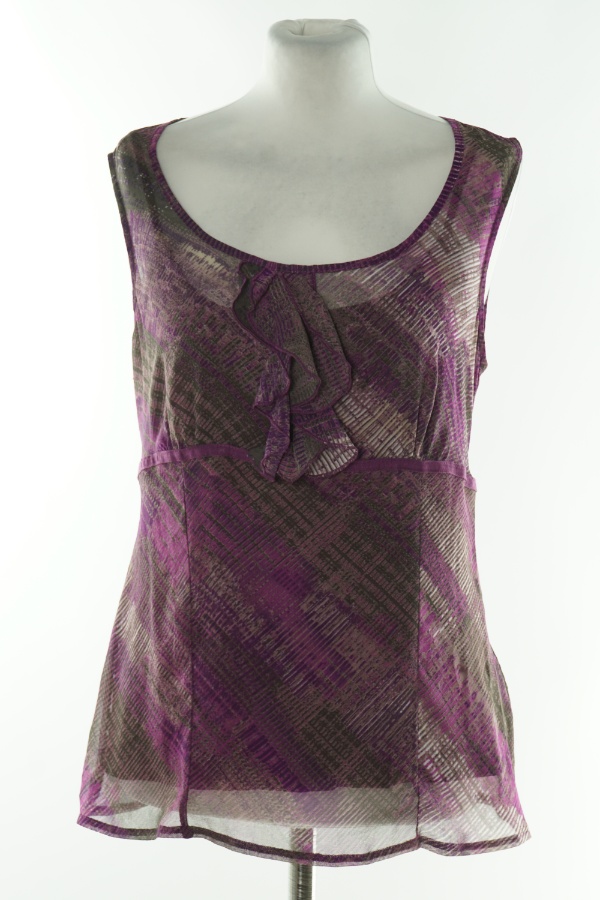 Bluzka fioletowo-szara na ramiączkach  - PER UNA zdjęcie 1