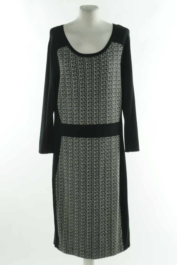Sukienka czarna sweterkowa wzorzysta - ROMAN zdjęcie 1