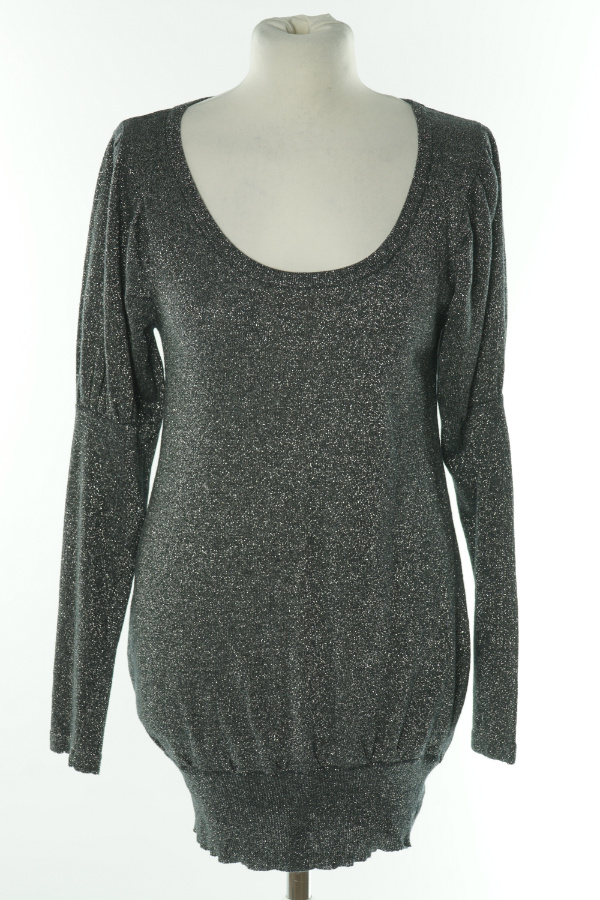 Bluzka sweterkowa czarna ze srebrną nitką - GEORGE zdjęcie 1