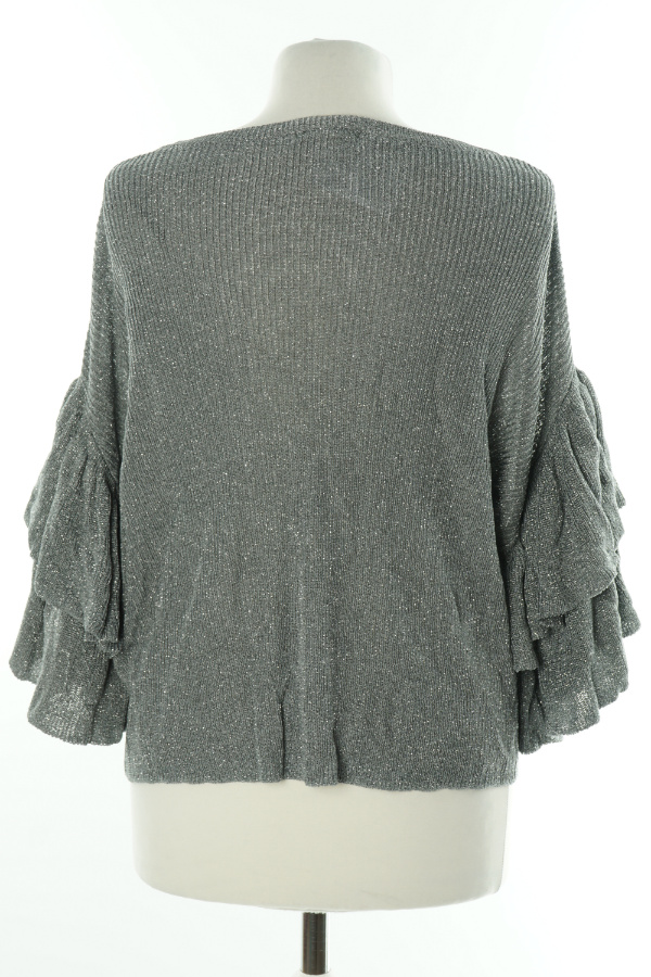 Bluzka sweterkowa szara ze srebrną nitką - H&M zdjęcie 2