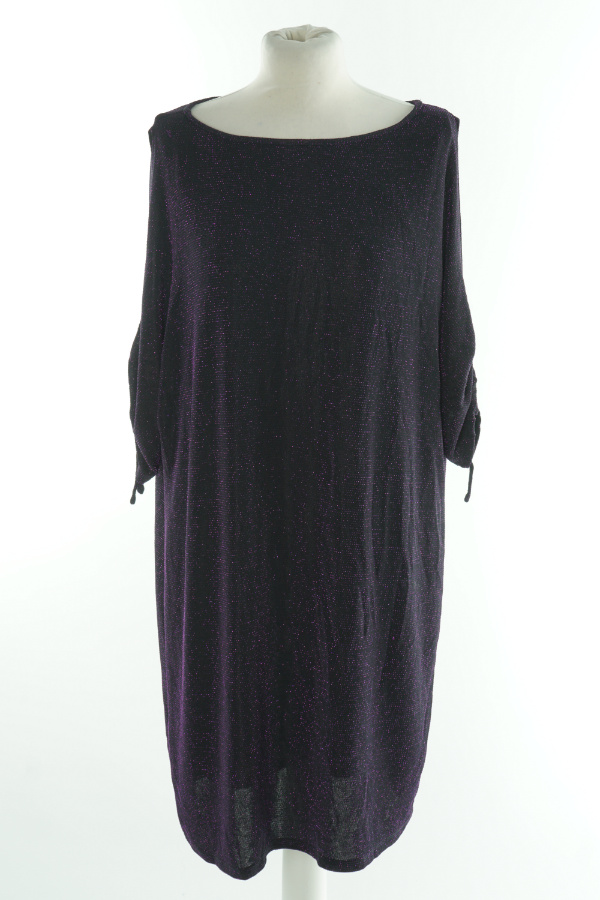 Sukienka czarna z fioletową błyszczącą nitką - DOROTHY PERKINS zdjęcie 1