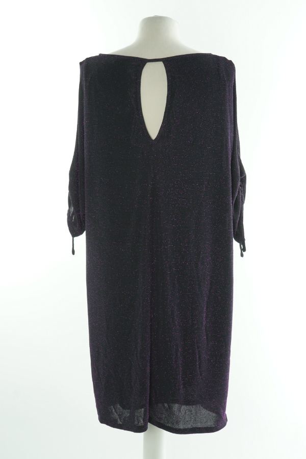 Sukienka czarna z fioletową błyszczącą nitką - DOROTHY PERKINS zdjęcie 2