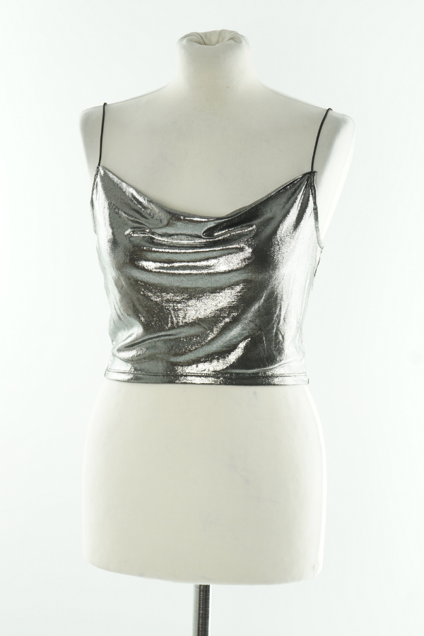 Bluzka srebrna błyszcząca - H&M zdjęcie 1
