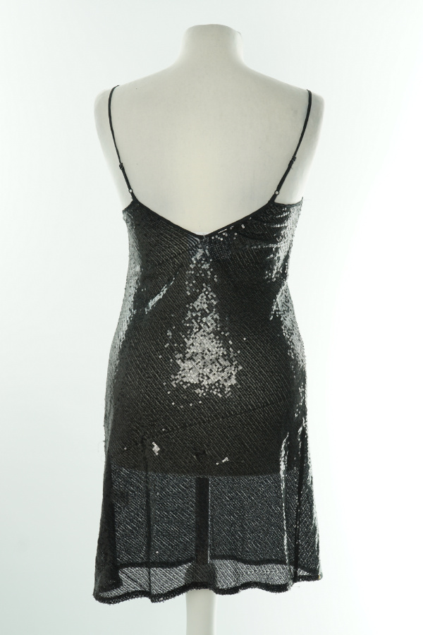 Sukienka czarna cekinowa - WAREHOUSE zdjęcie 2