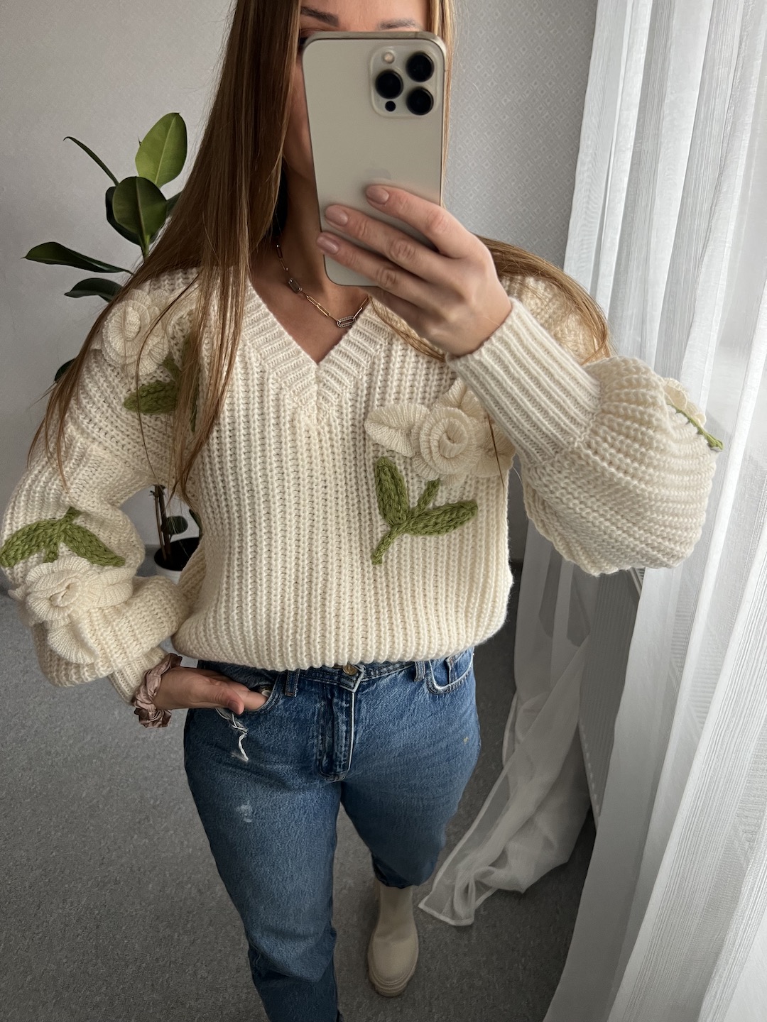 Sweter LIVIA - beżowy zdjęcie 3