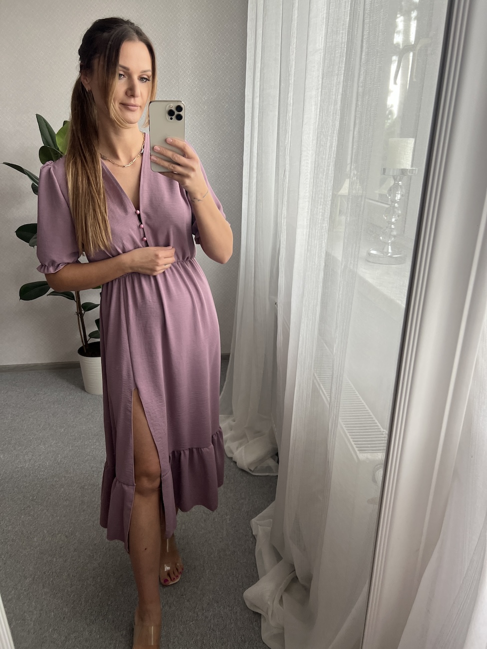 Sukienka VALERIA  - fioletowa   zdjęcie 1