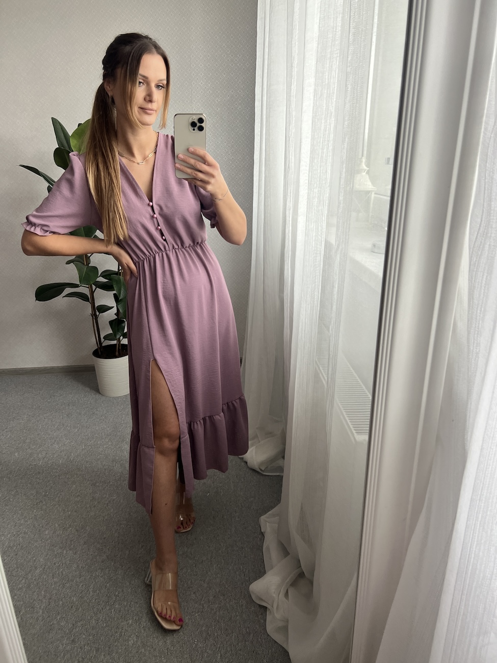 Sukienka VALERIA  - fioletowa   zdjęcie 4