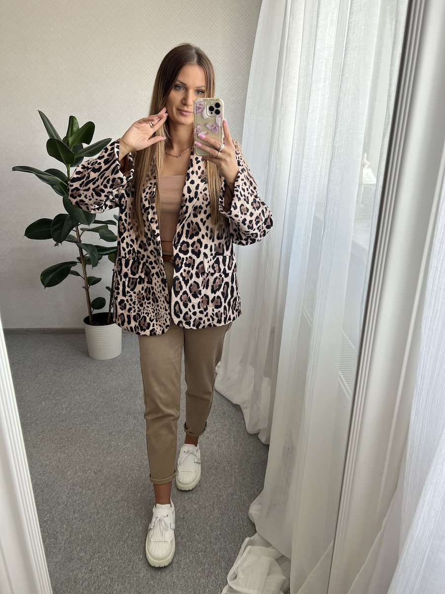 Spodnie jeansowe mam fit EVI - karmel  zdjęcie 1