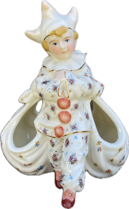 Figura Pierrot z 2 torbami pajacyk England zdjęcie 1