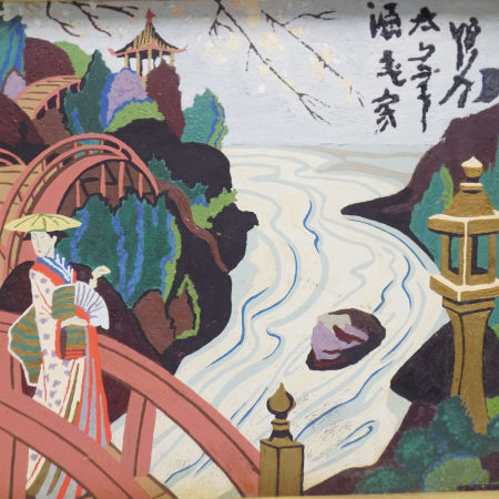 GEJSZA na moście Stare malarstwo japońskie zdjęcie 2