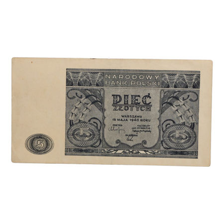 Pieniądz papierowy 5 zł 1946 r. zdjęcie 2