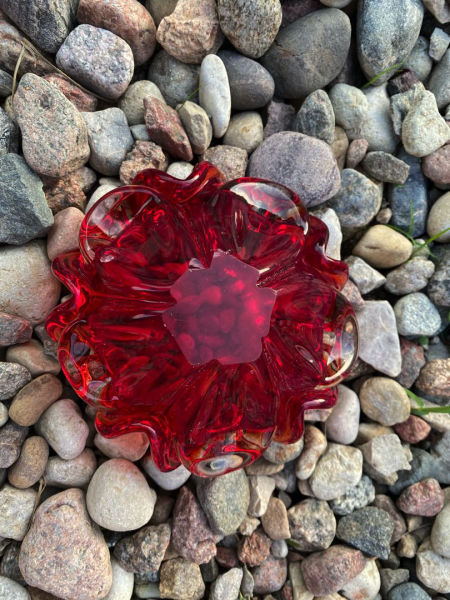 Piękna rubinowa popielniczka Murano glass Italy zdjęcie 3