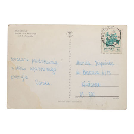 Pocztówka z Trzemeszna Pomnik Jana Kilińskiego zdjęcie 2