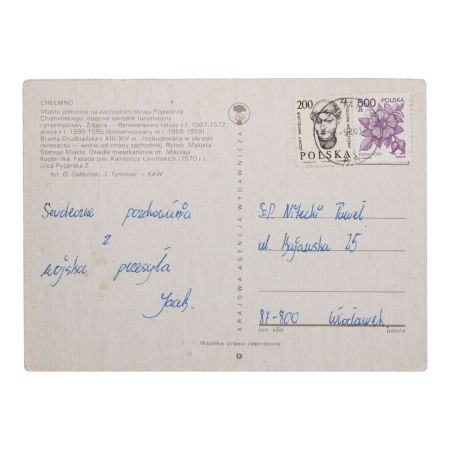 Stara pocztówka przedstawiająca malownicze widoki Chełmna zdjęcie 2